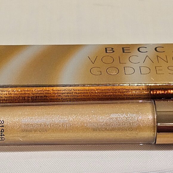 BECCA Glow Gloss Volcanic Goddess Metamorphic Gold New in Box .18OZ Beauty - Picture 5 of 6